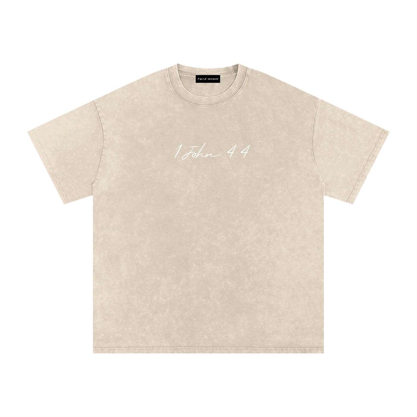 1 John 4:4 Snow Washed Oversized Tee