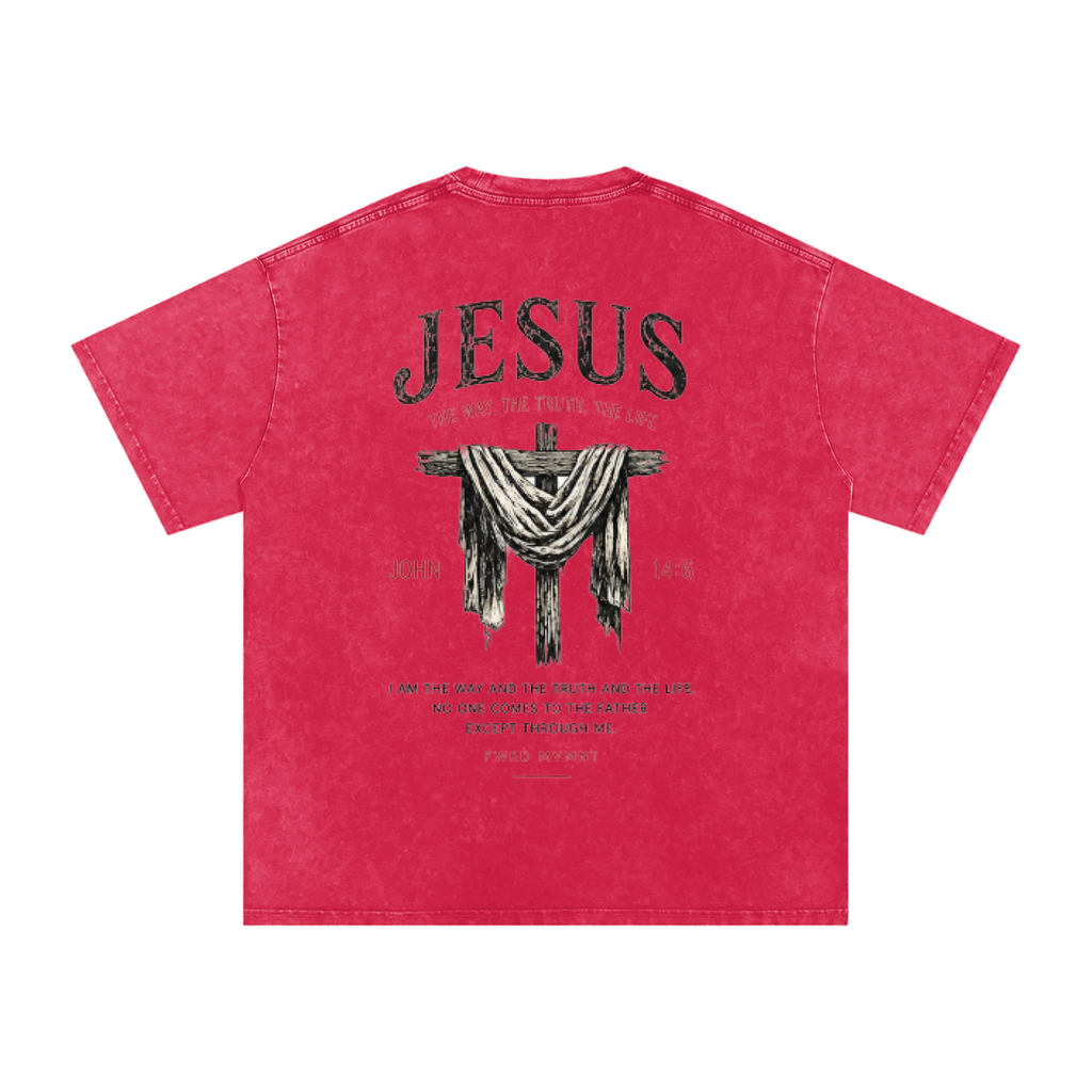 John 14:6 Snow Washed Oversized Tee