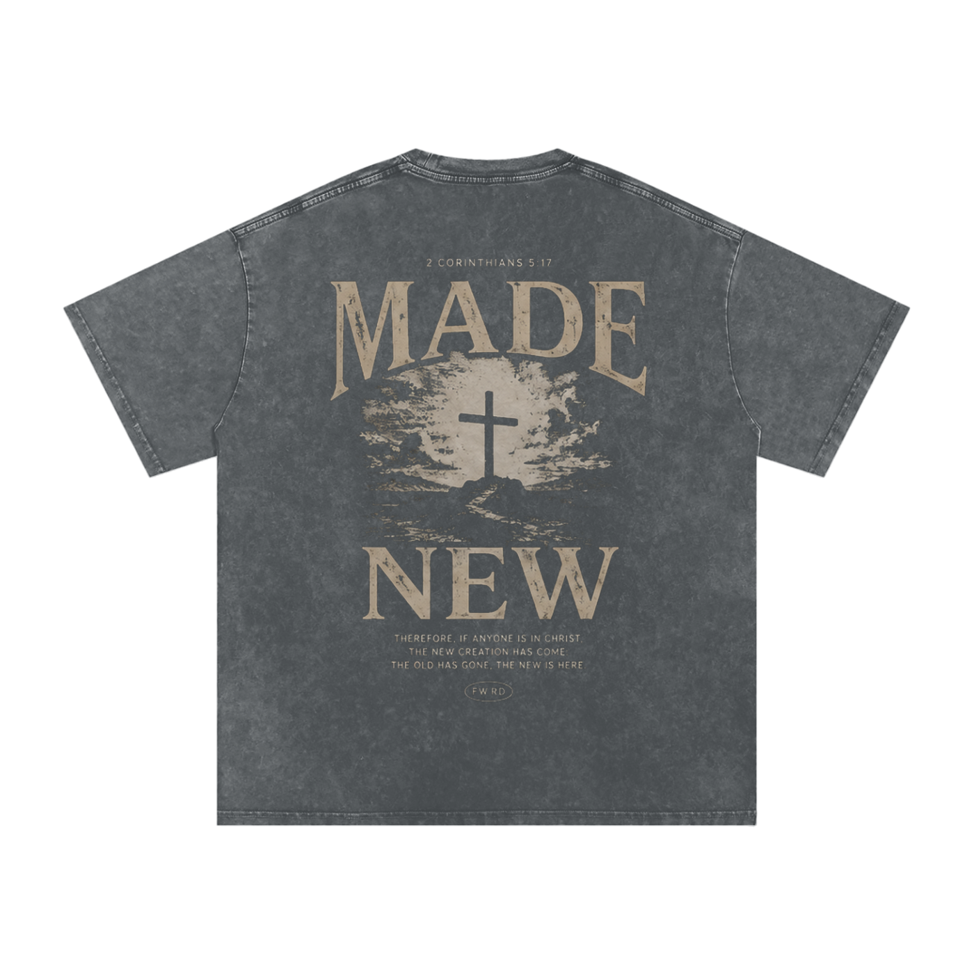 2 Corinthians 5:17 Snow Washed Oversized Tee