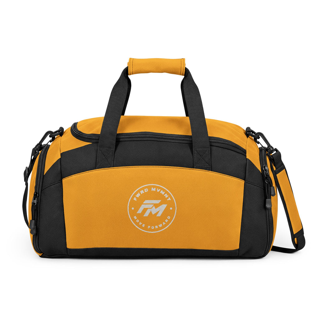 Black Performance Gym Bag — Durable Duffle with Logo Accent