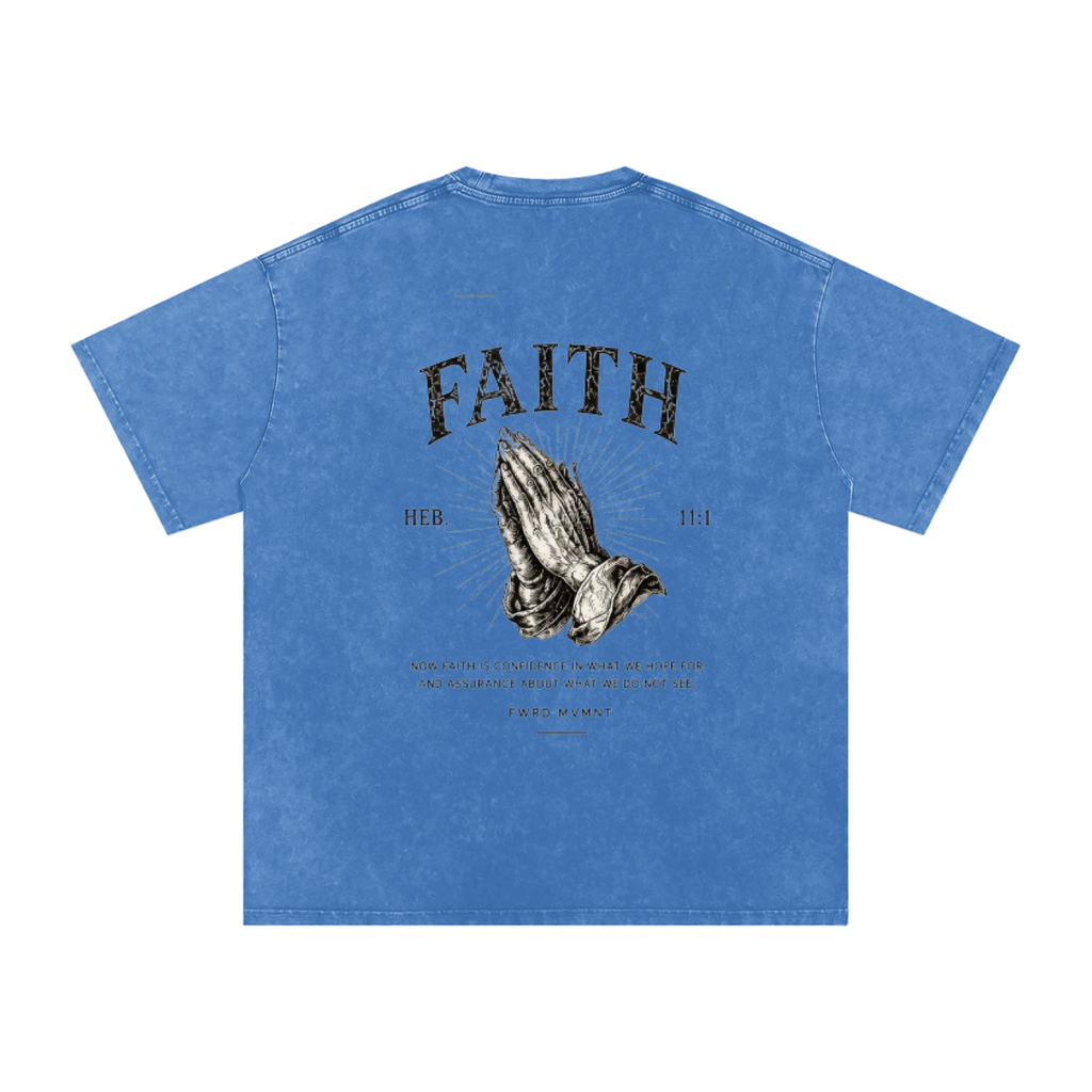 Hebrews 11:1 Snow Washed Oversized Tee