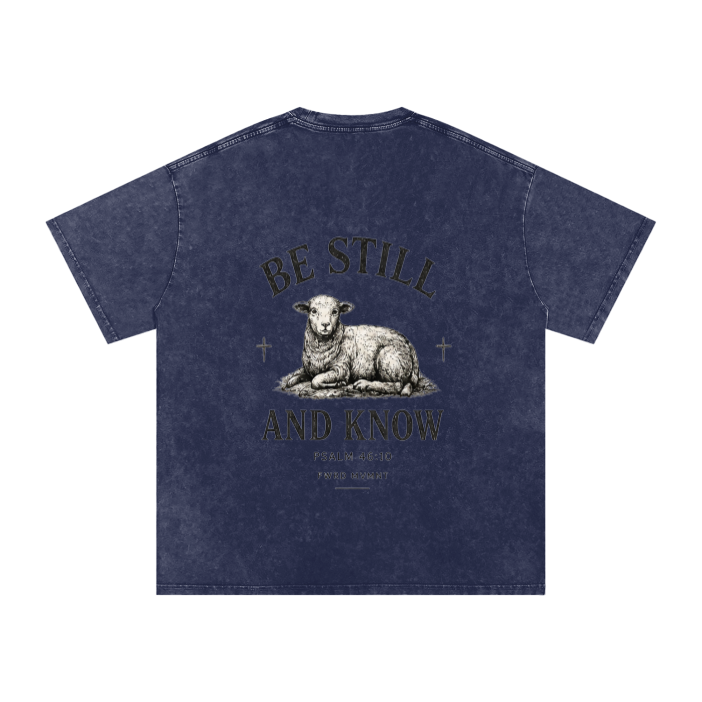 Psalm 46:10 Snow Washed Oversized Tee