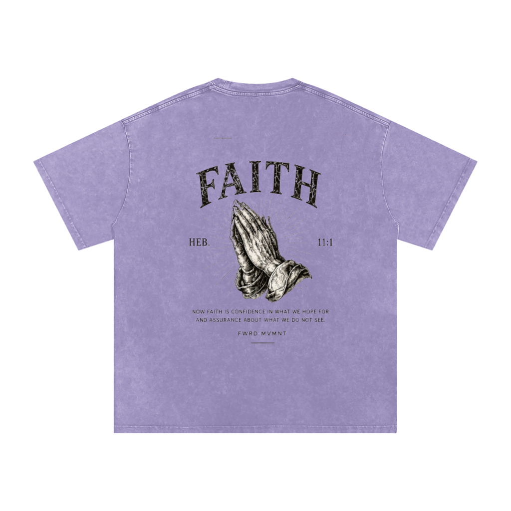 Hebrews 11:1 Snow Washed Oversized Tee