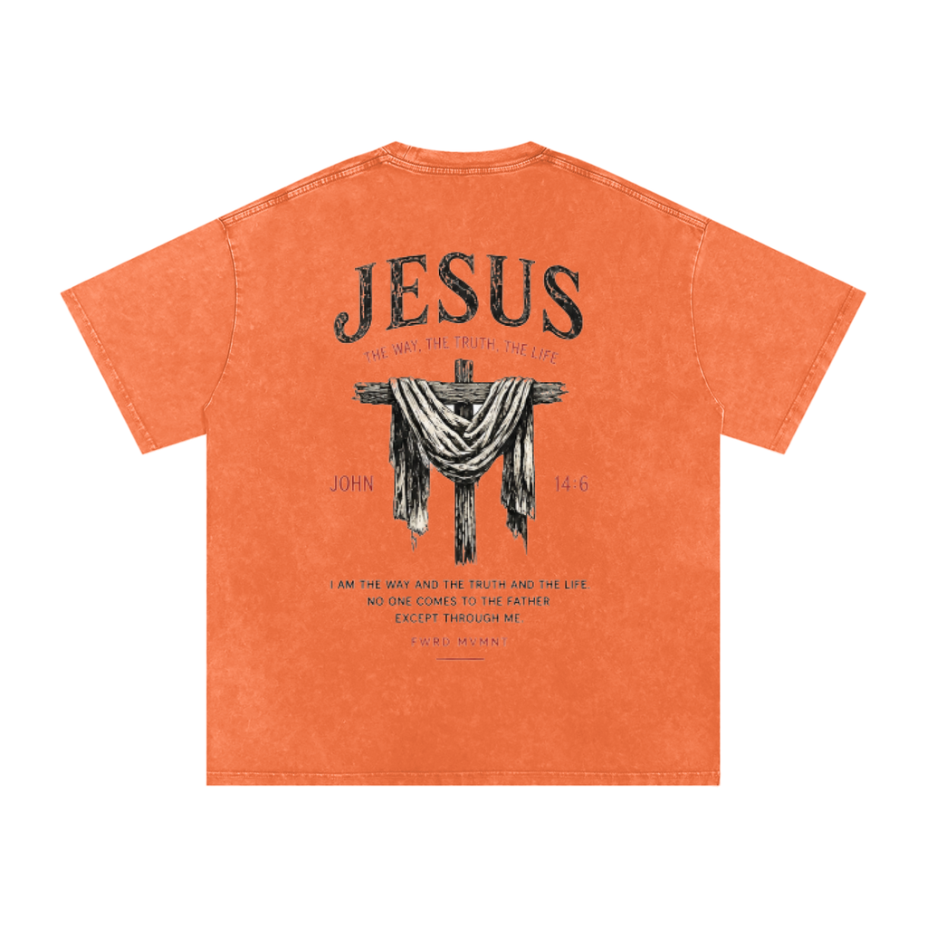 John 14:6 Snow Washed Oversized Tee