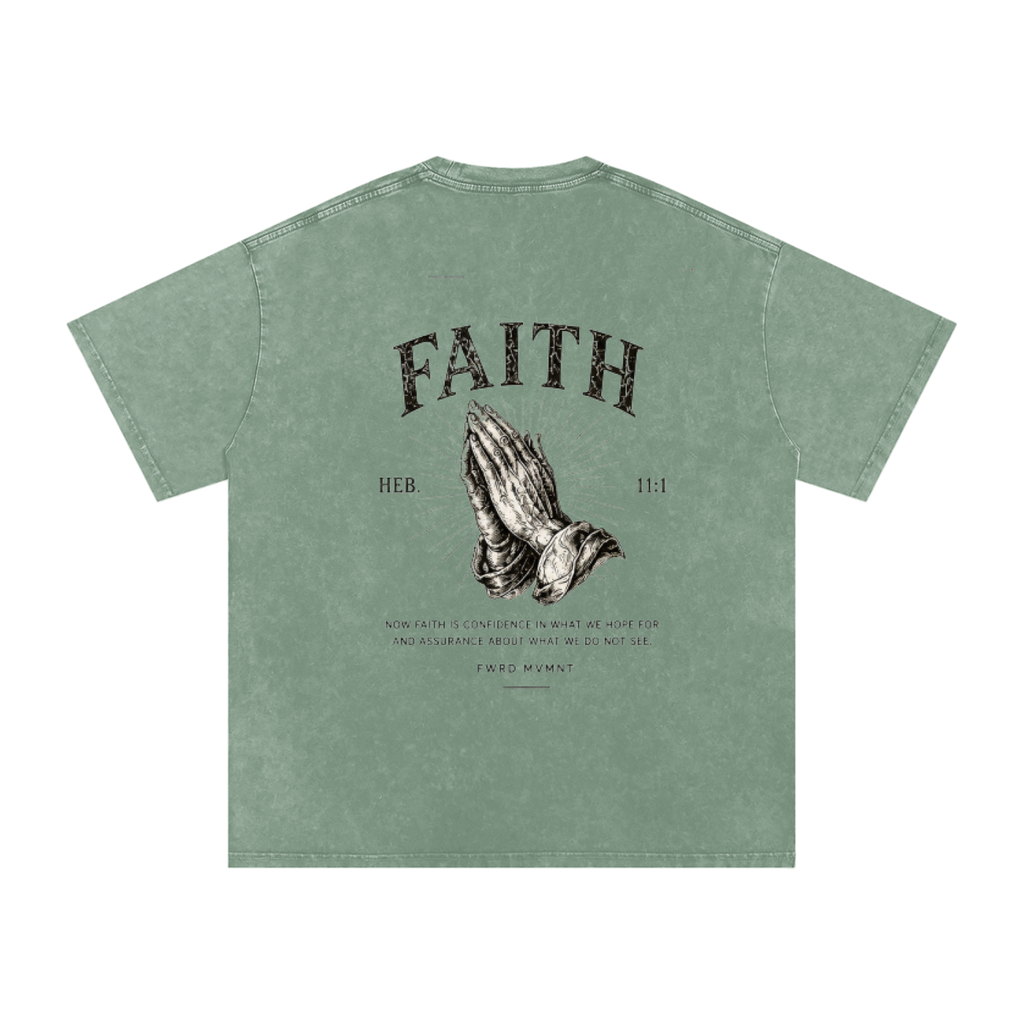 Hebrews 11:1 Snow Washed Oversized Tee