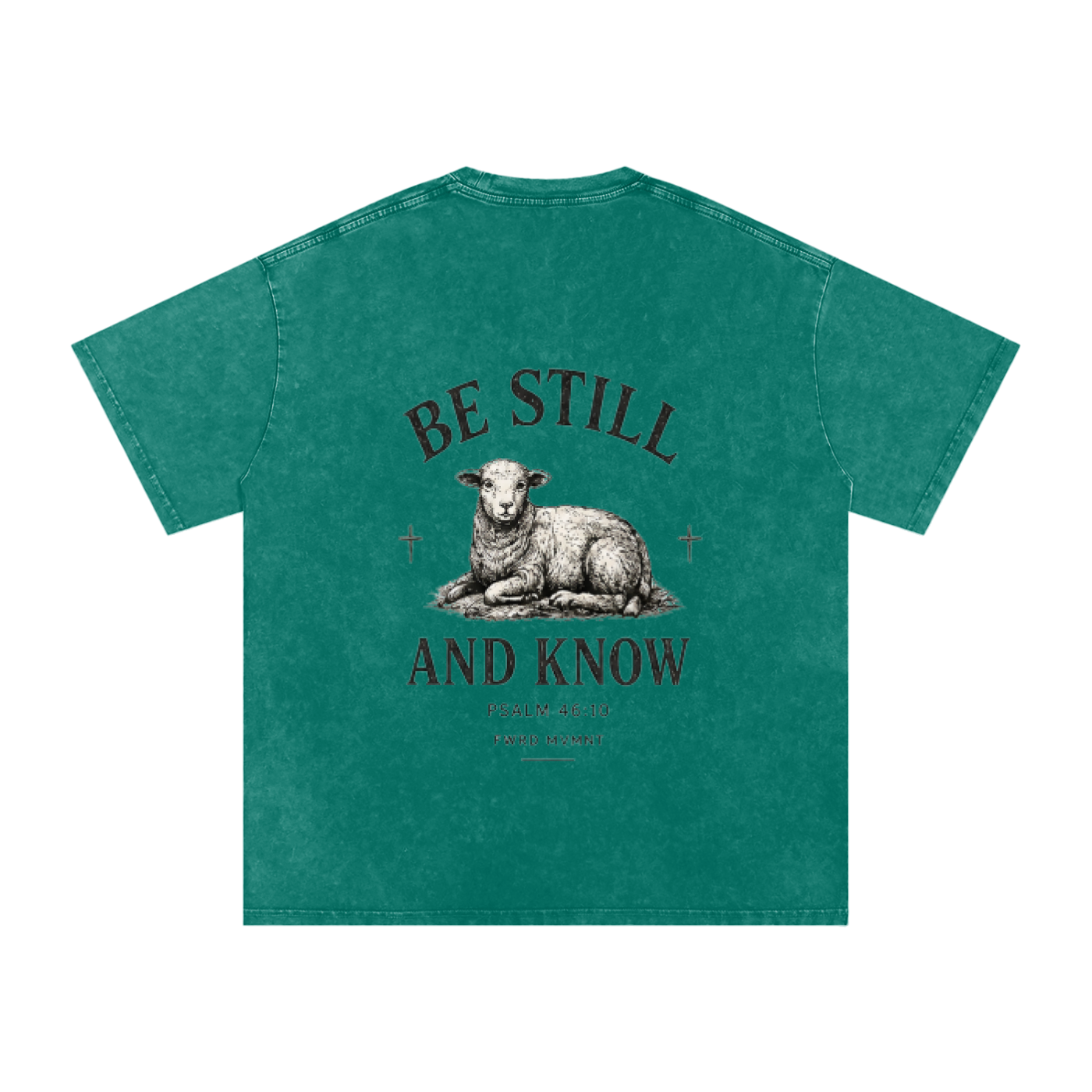 Psalm 46:10 Snow Washed Oversized Tee
