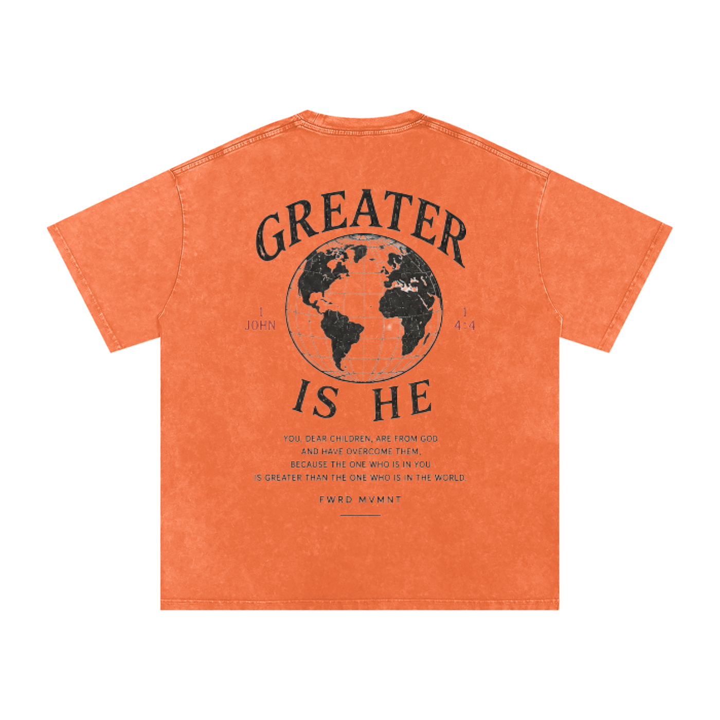 1 John 4:4 Snow Washed Oversized Tee
