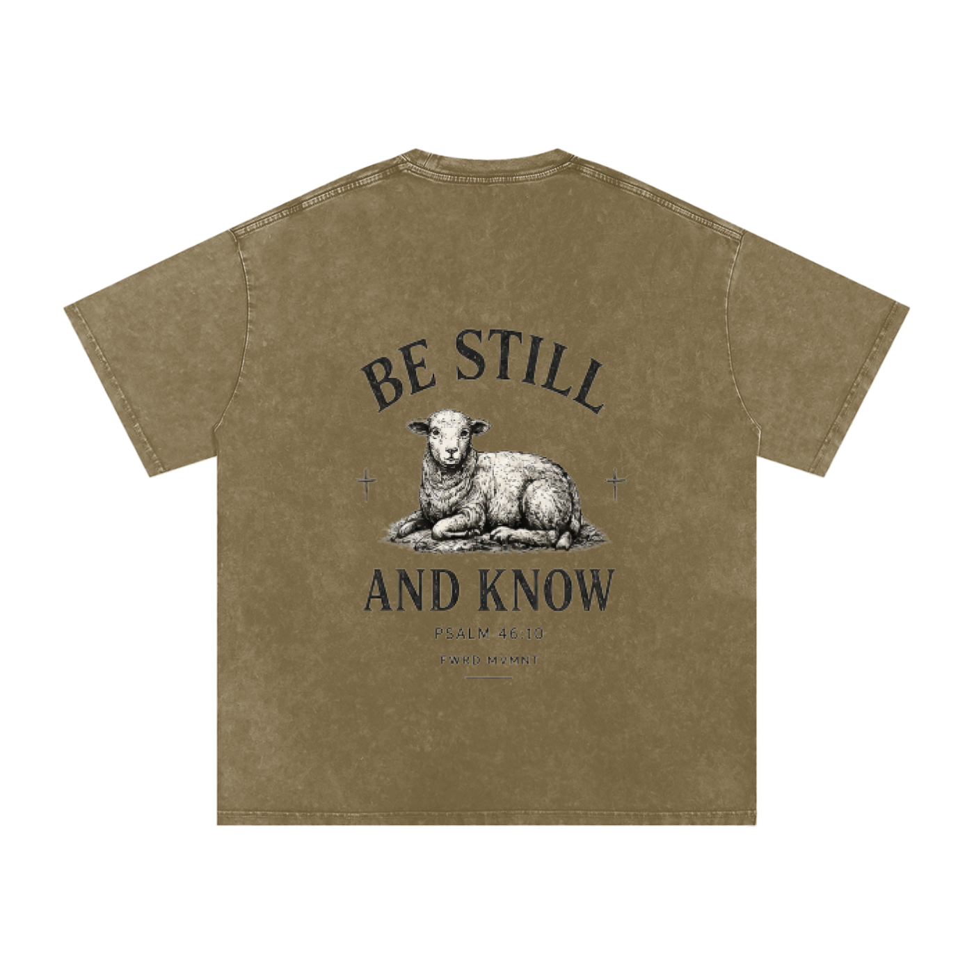 Psalm 46:10 Snow Washed Oversized Tee