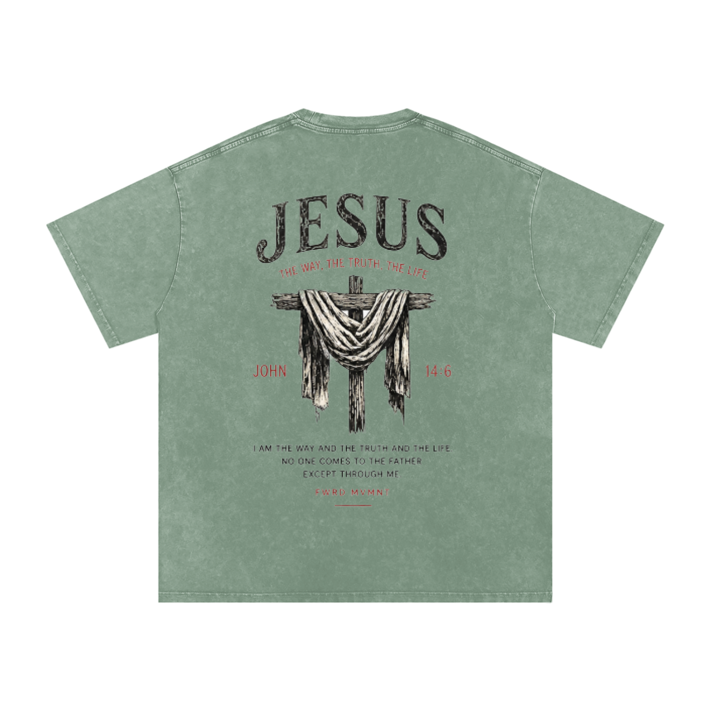 John 14:6 Snow Washed Oversized Tee