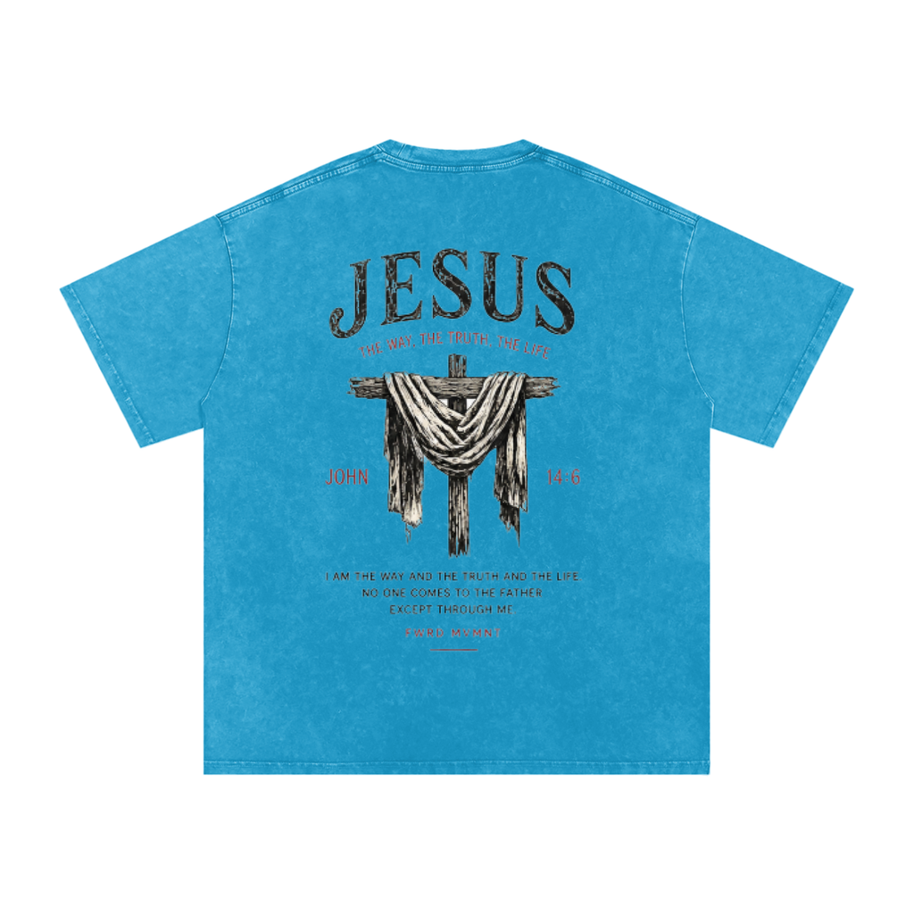 John 14:6 Snow Washed Oversized Tee