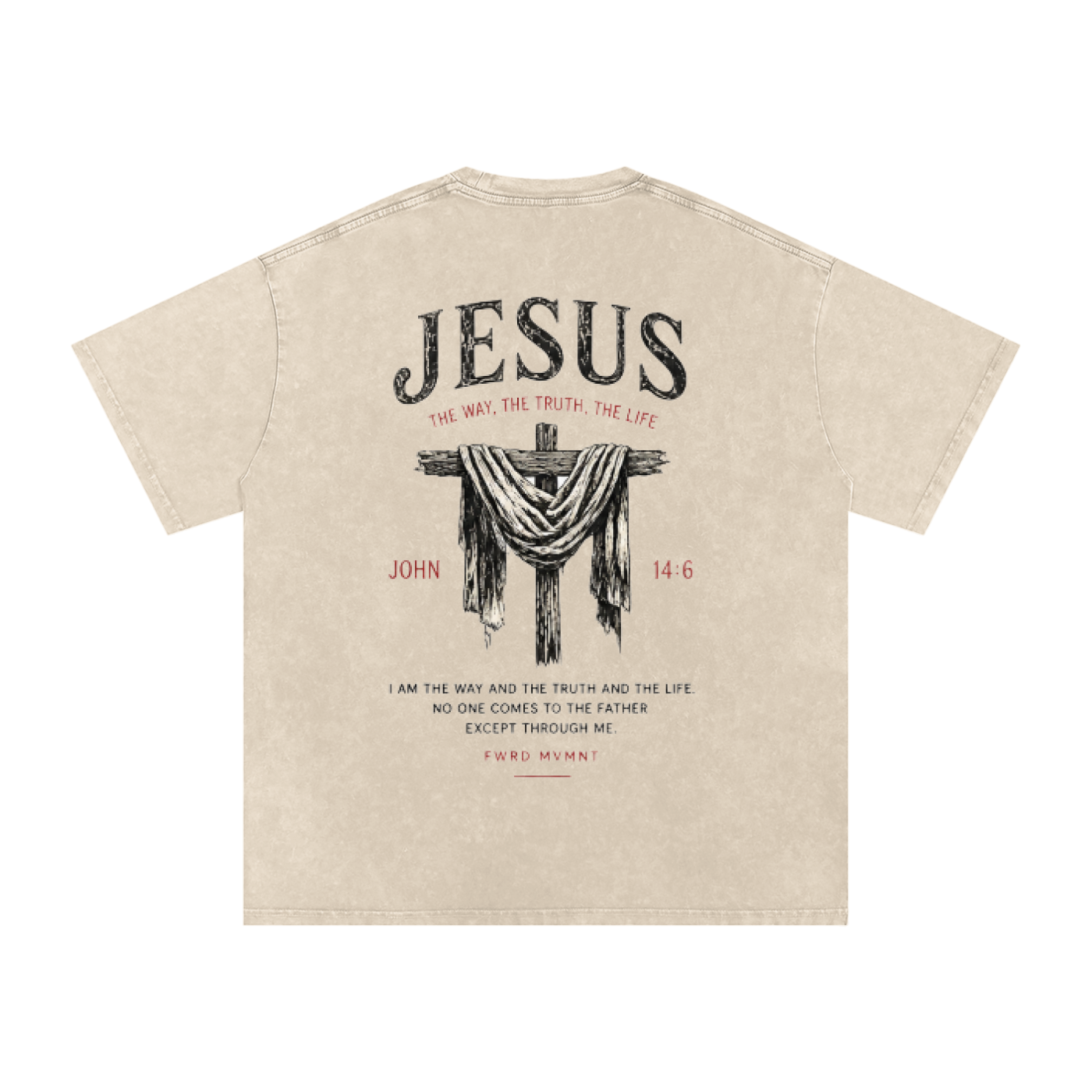 John 14:6 Snow Washed Oversized Tee