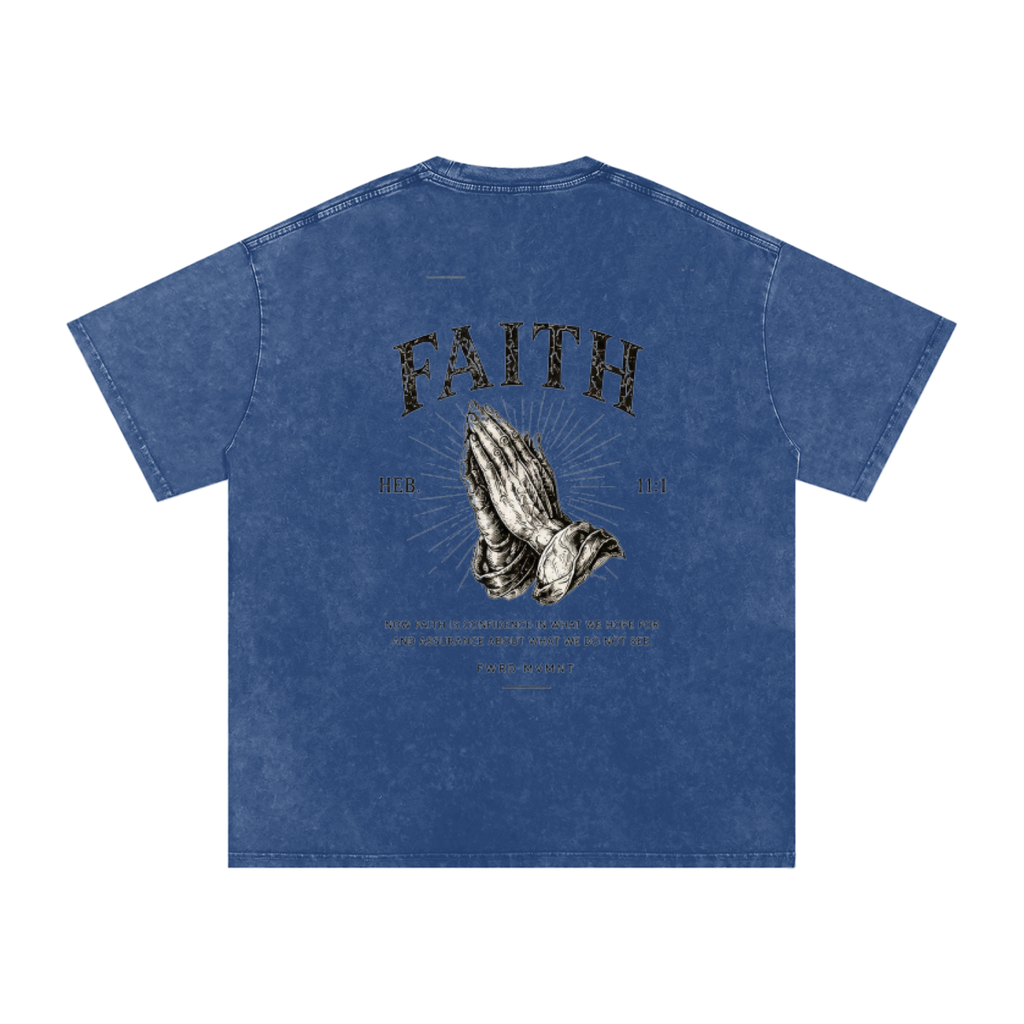 Hebrews 11:1 Snow Washed Oversized Tee