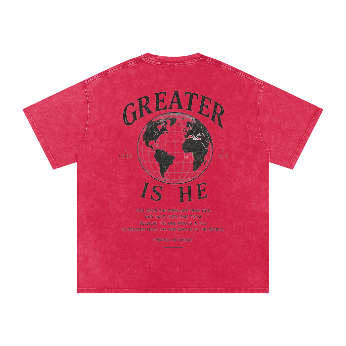 1 John 4:4 Snow Washed Oversized Tee