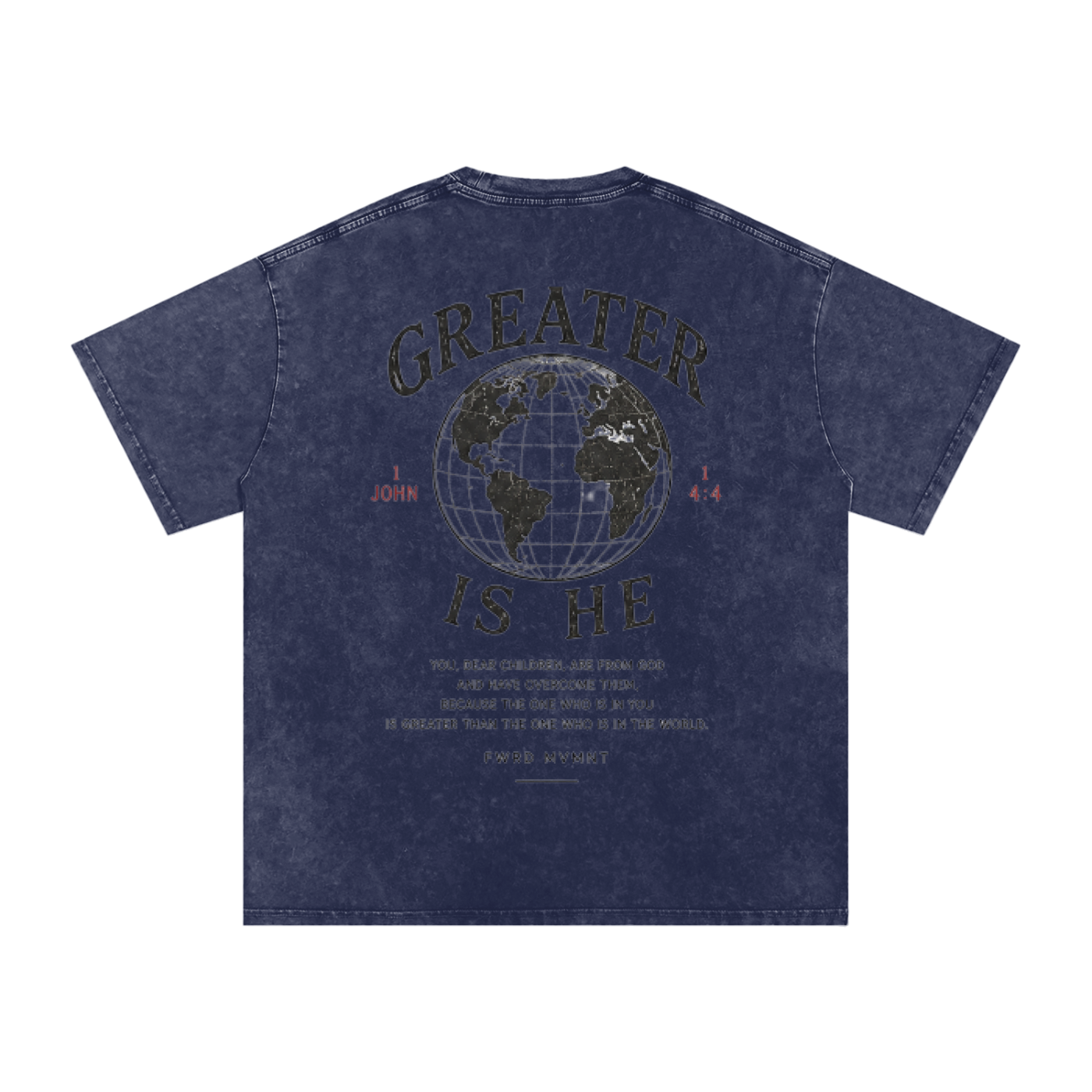 1 John 4:4 Snow Washed Oversized Tee