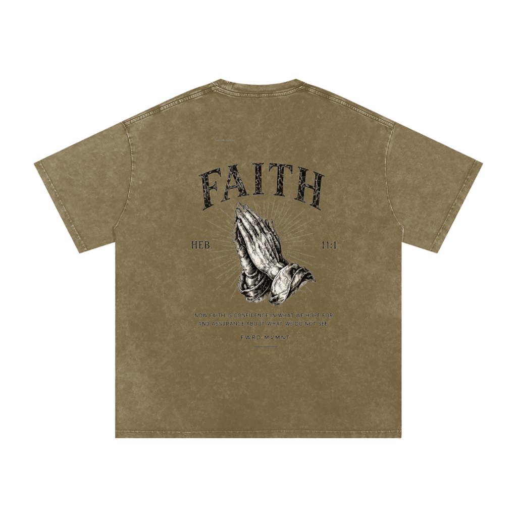 Hebrews 11:1 Snow Washed Oversized Tee