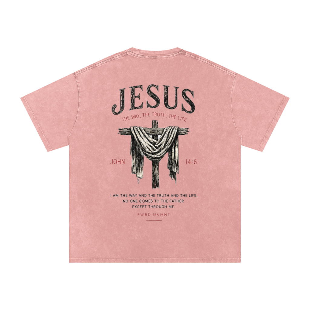 John 14:6 Snow Washed Oversized Tee