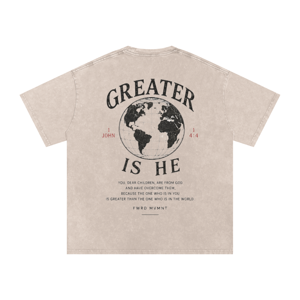 1 John 14:1 - Snow Washed Oversized Cotton T-Shirt