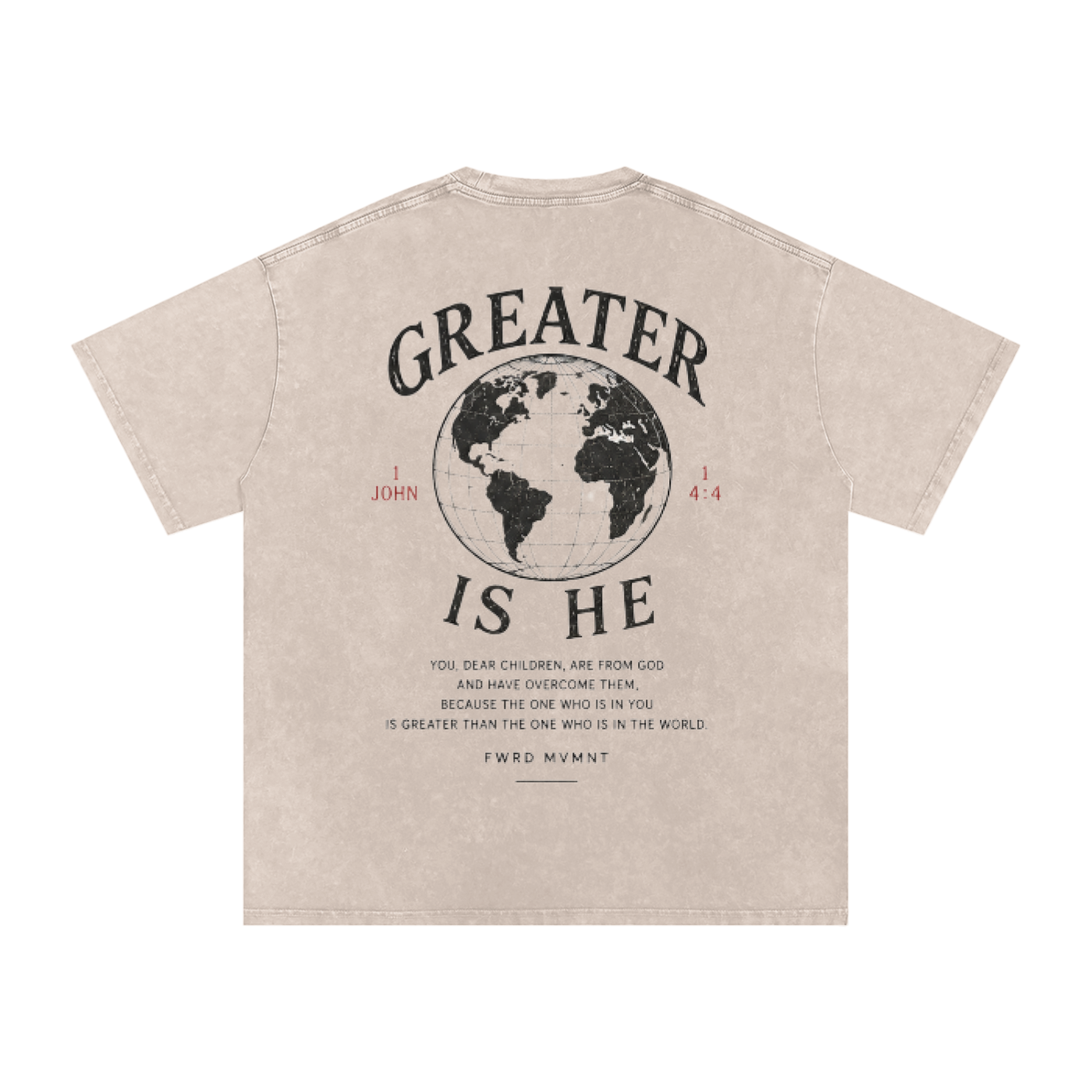 1 John 14:1 - Snow Washed Oversized Cotton T-Shirt