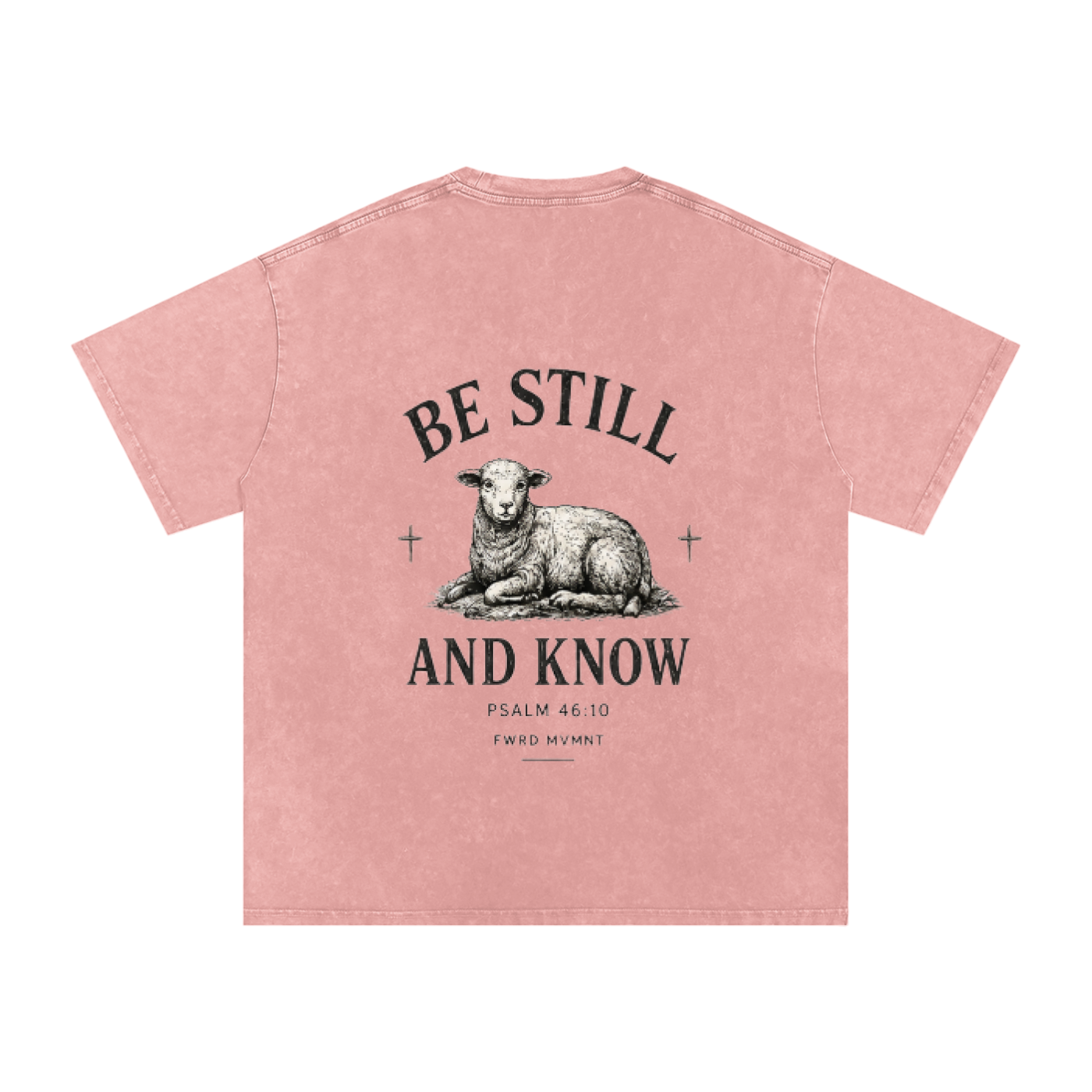 Psalm 46:10 Snow Washed Oversized Tee