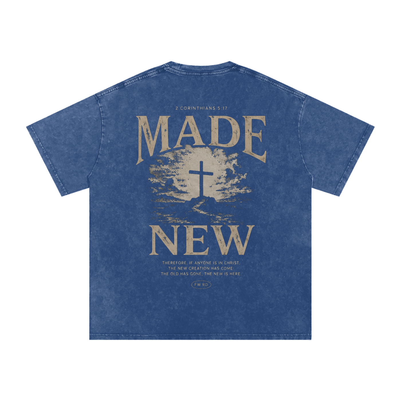 2 Corinthians 5:17 Snow Washed Oversized Tee