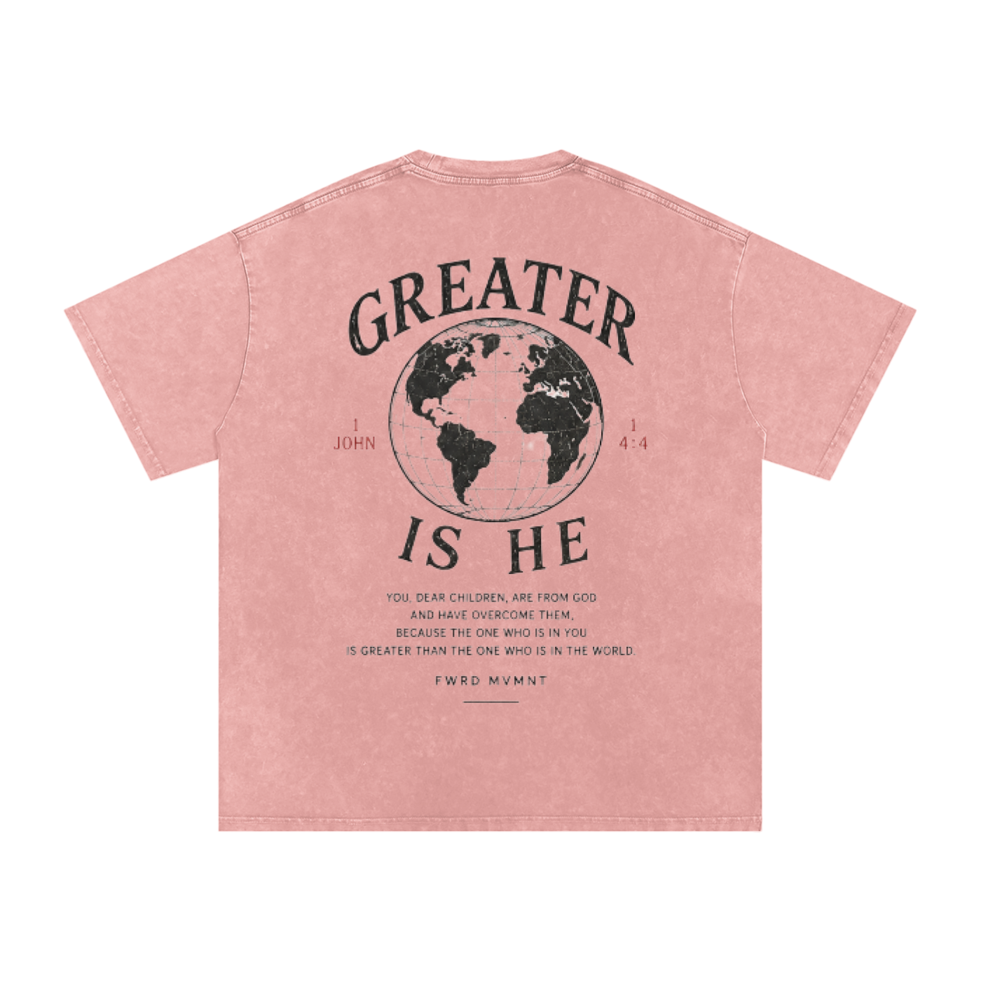 1 John 4:4 Snow Washed Oversized Tee