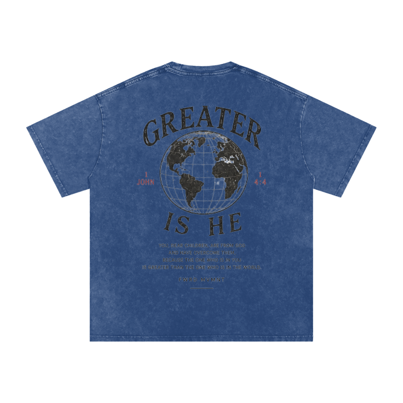 1 John 4:4 Snow Washed Oversized Tee