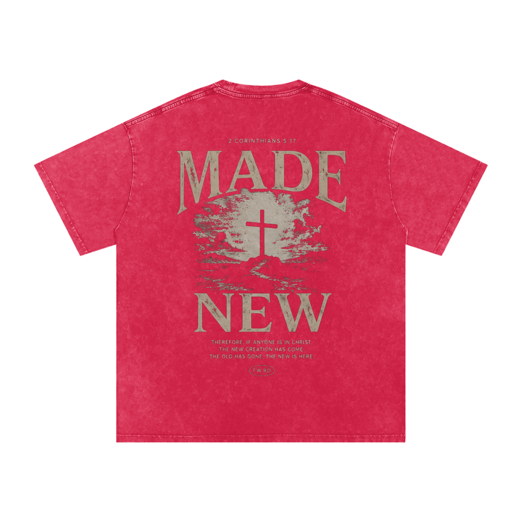 2 Corinthians 5:17 Snow Washed Oversized Tee
