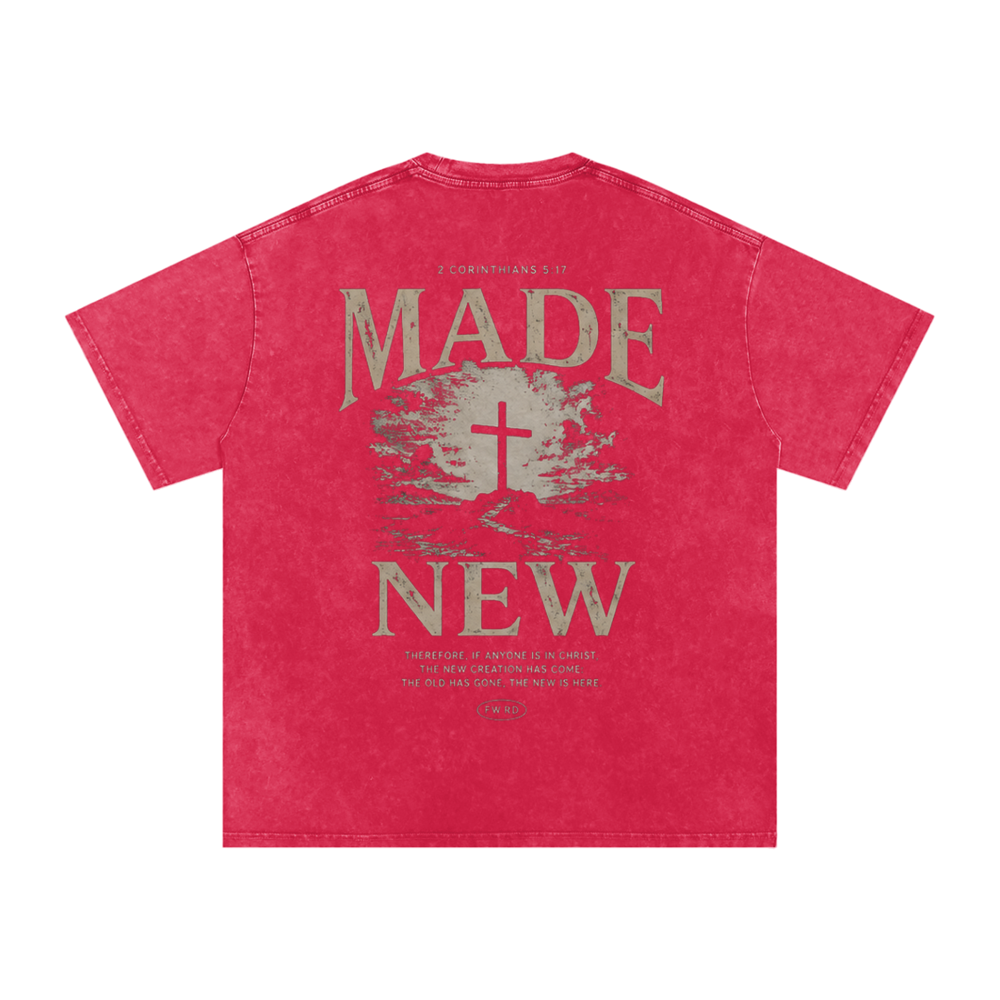 2 Corinthians 5:17 Snow Washed Oversized Tee