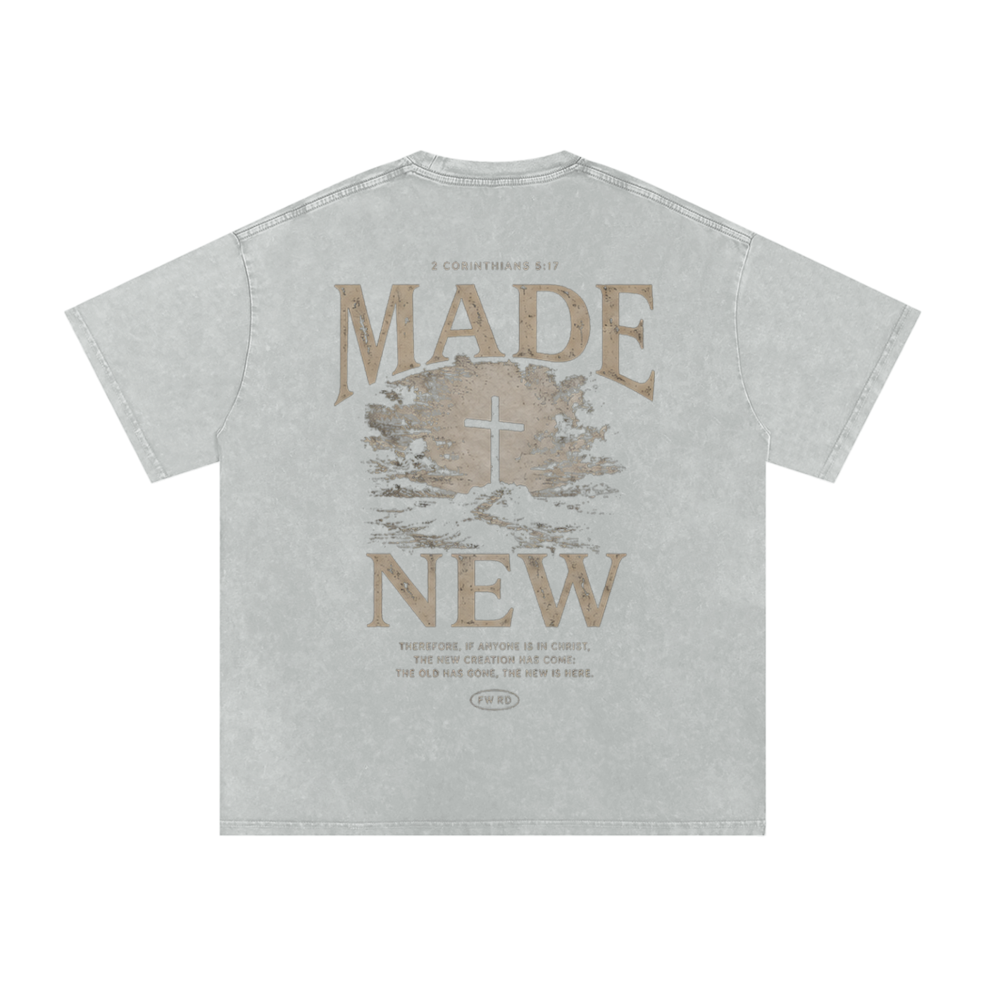 2 Corinthians 5:17 Snow Washed Oversized Tee