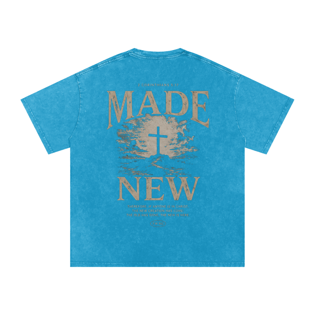 2 Corinthians 5:17 Snow Washed Oversized Tee