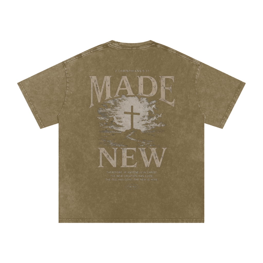 2 Corinthians 5:17 Snow Washed Oversized Tee