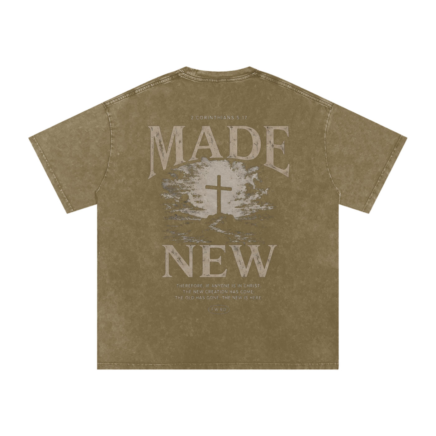 2 Corinthians 5:17 Snow Washed Oversized Tee
