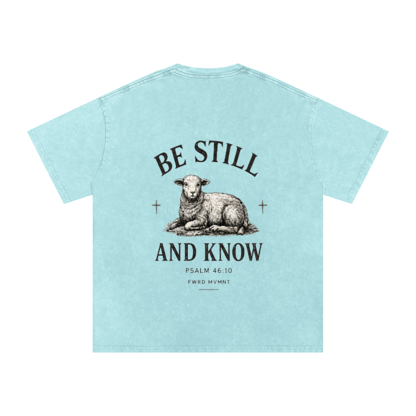 Psalm 46:10 Snow Washed Oversized Tee