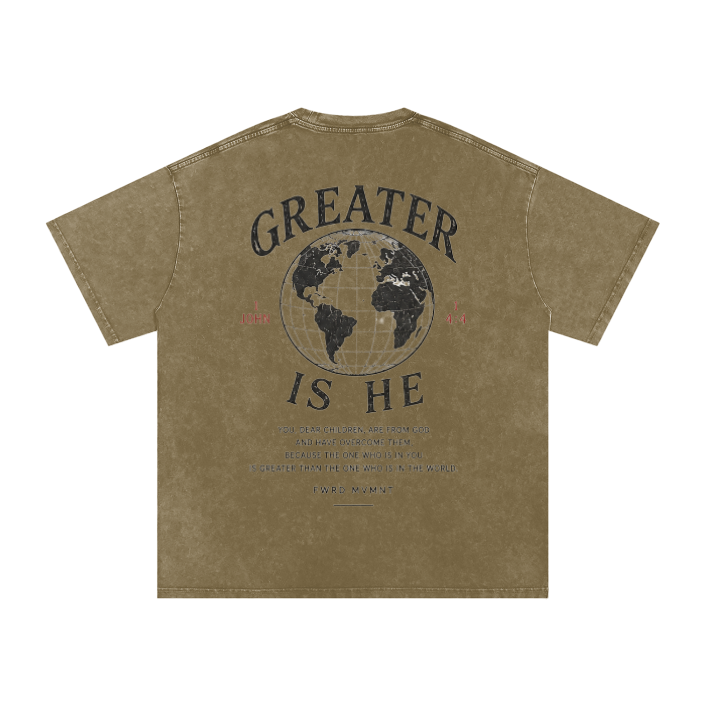 1 John 4:4 Snow Washed Oversized Tee