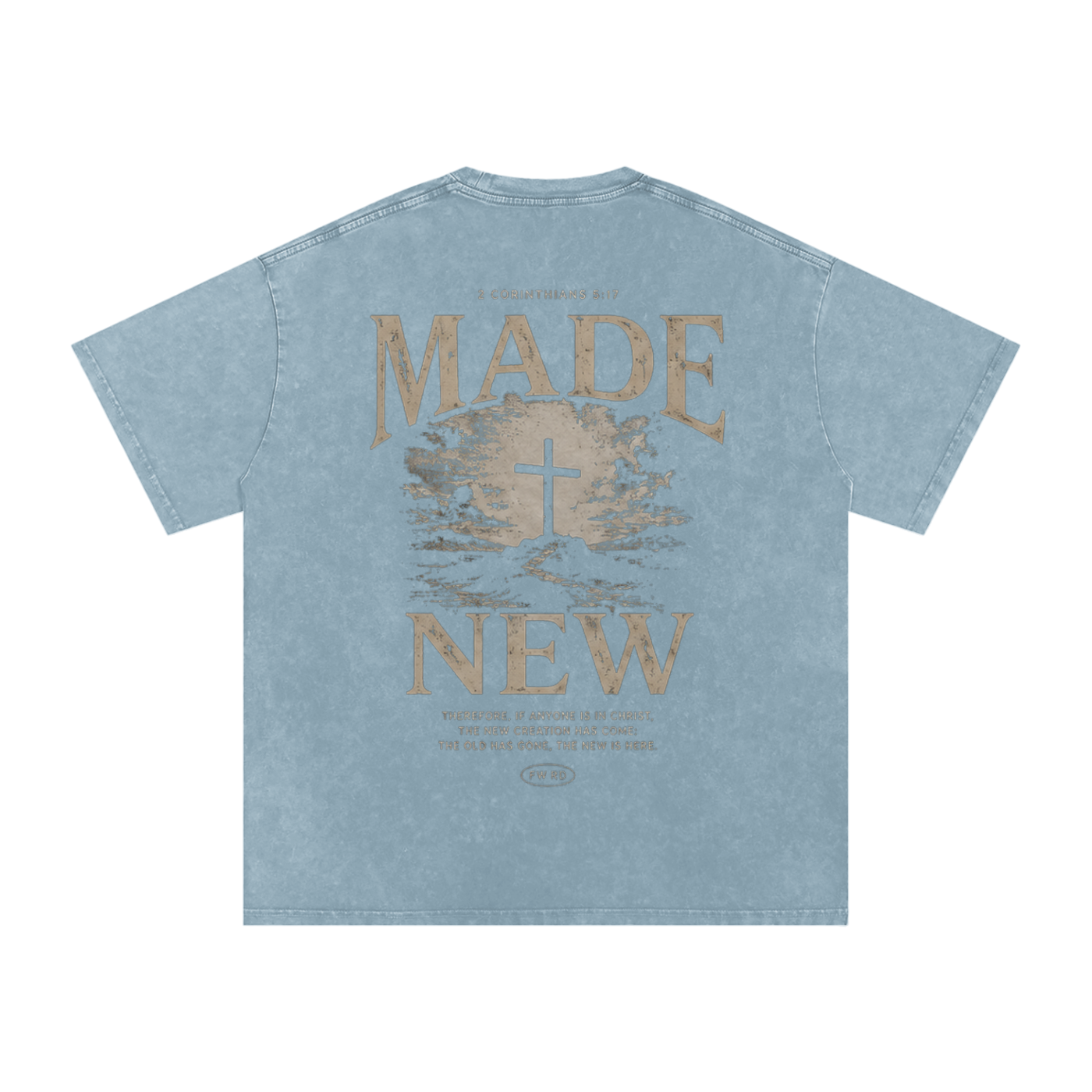 2 Corinthians 5:17 Snow Washed Oversized Tee
