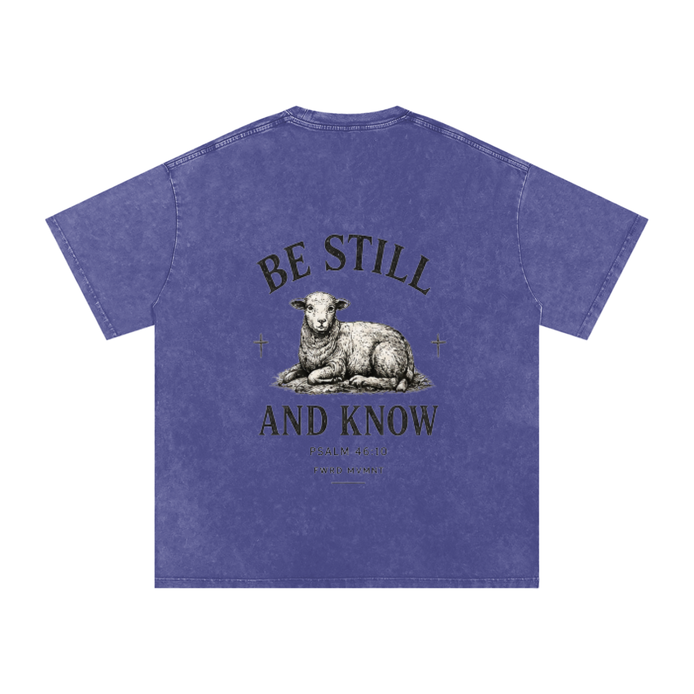 Psalm 46:10 Snow Washed Oversized Tee