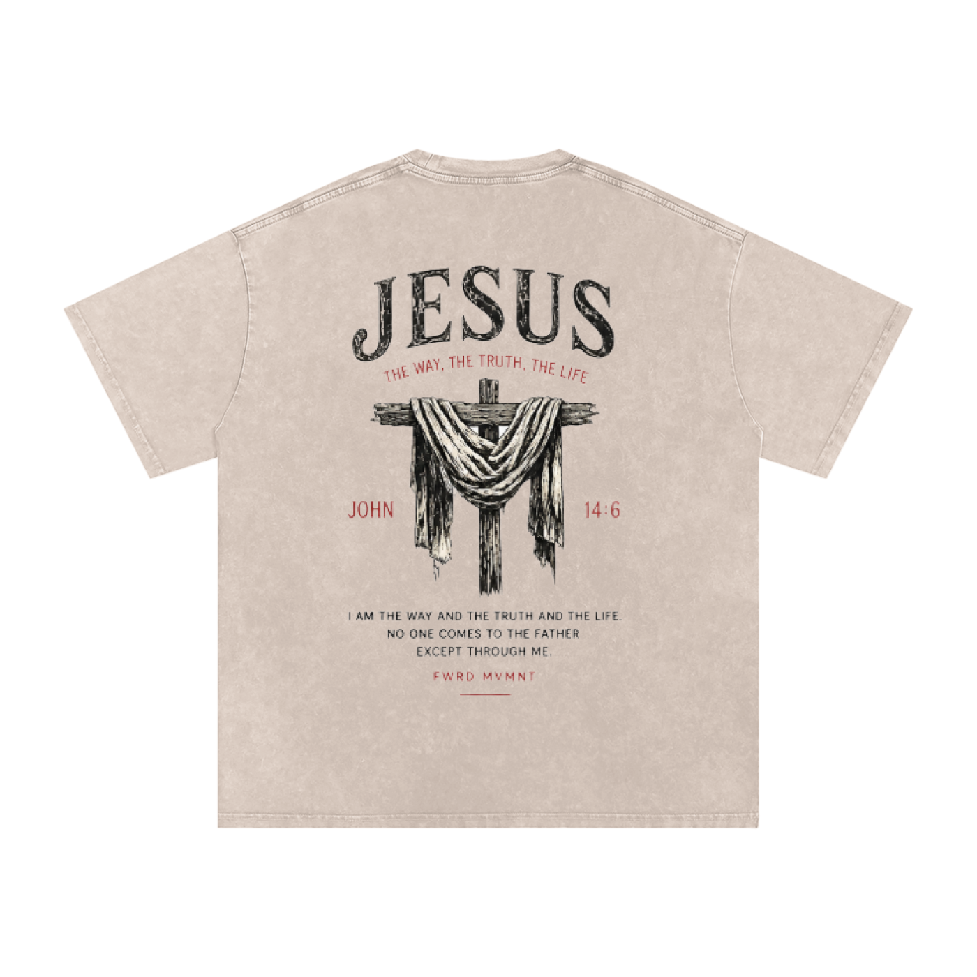 John 14:6 - Snow Washed Oversized Cotton T-Shirt