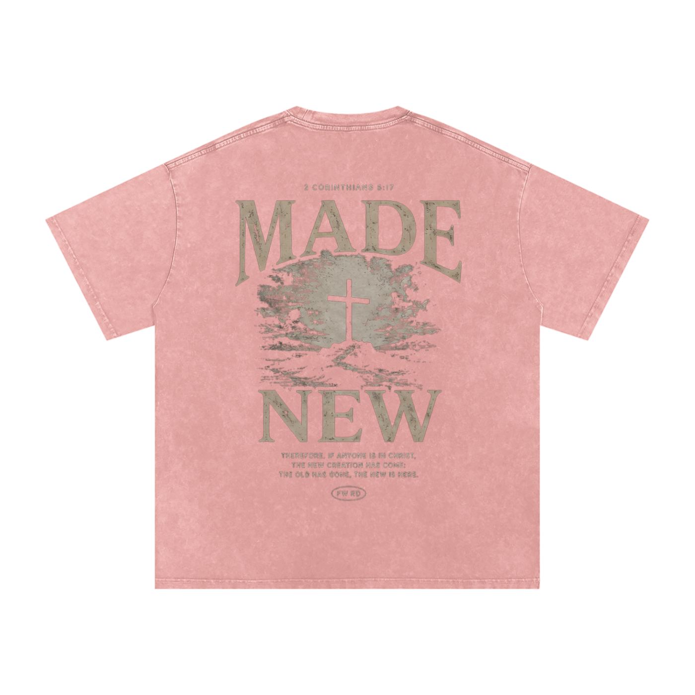 2 Corinthians 5:17 Snow Washed Oversized Tee