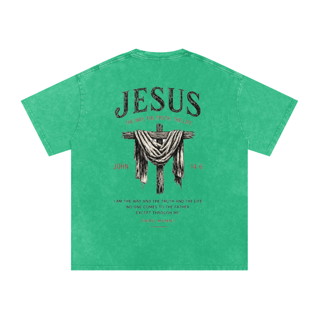 John 14:6 Snow Washed Oversized Tee